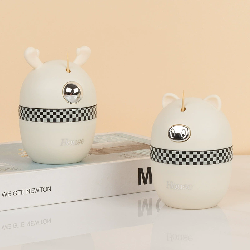 Modern cute cartoon toothpick jar light luxury press toothpick jar home personalized creative automatic pop-up toothpick box