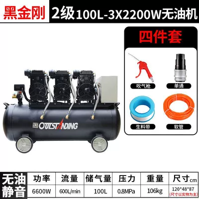 Hava kompressorları – High-Power Oil-Free Silent Air - copper-black-king-kong-100l-3x2200w