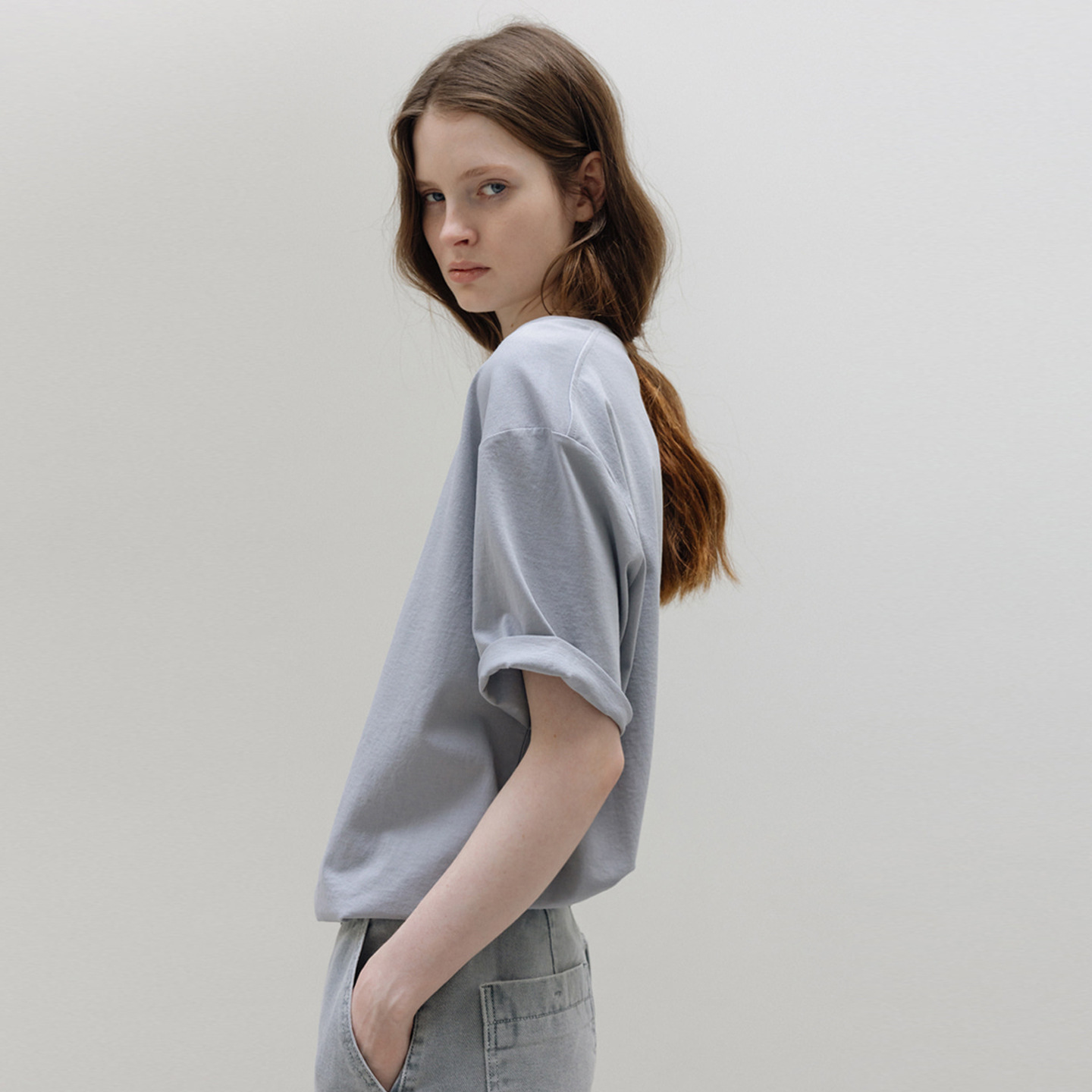 In Stock Moia Short-Sleeved T-Shirt for Women, New Summer Style, Solid Color, Loose Fit, Casual, Versatile, Round Neck, High-End Feel Top