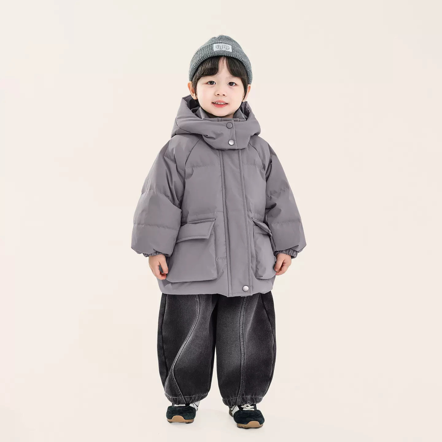 畅果服饰男童羽绒服冬装新款中小童儿童韩版90白鸭绒加厚工装外套