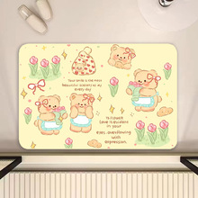 原创黄油小熊小红书爆款地垫吸水浴室防滑入户门地垫硅藻泥