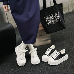 厚底小白鞋女2025夏季新款增高不累脚超轻真皮休闲板鞋百搭运动鞋