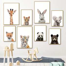 动物海报挂画沙发背景墙壁客厅玄关2024新款高端电表箱遮挡装饰画