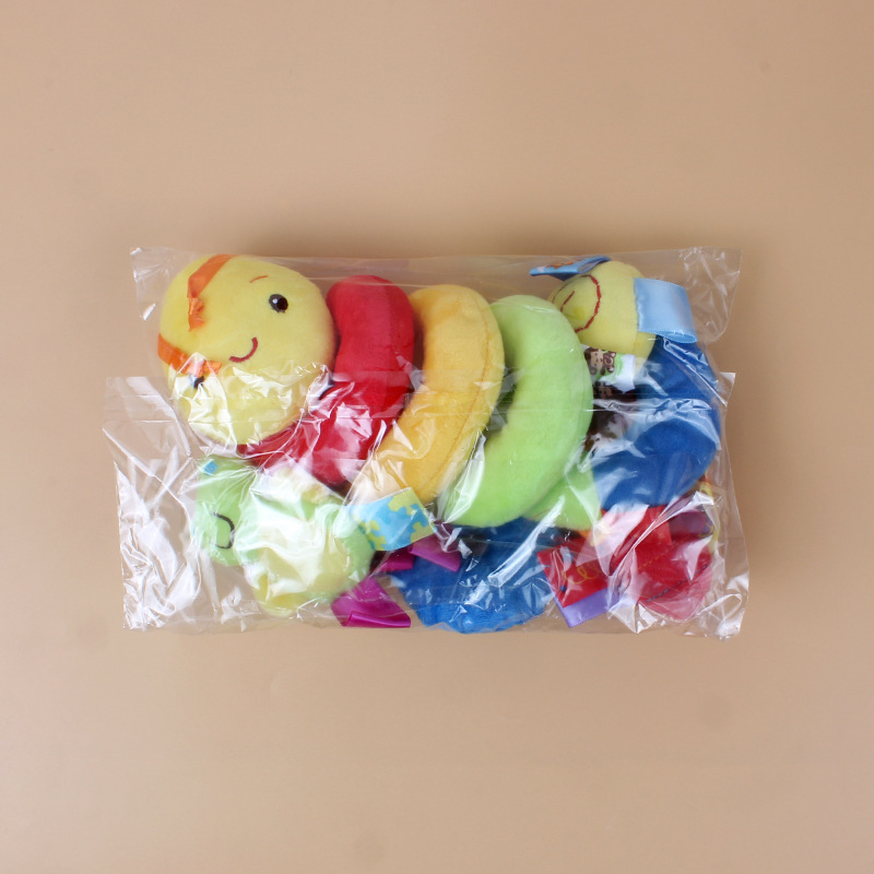 Cartoon Colorful Bee Bed Shaker Rattle Baby Bed Hanging Plush Toy 