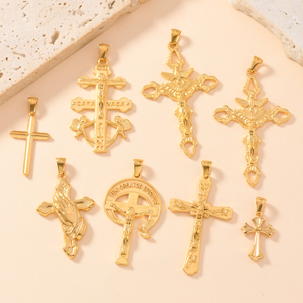 5g Weight Pendant Jewelry Making Type 40*26mm Jewelry Making Size Jewelry Accessories Classification 1 Piece Quantity 304 Stainless Steel Material Cross, Vocabulary Words/Name Pattern All Seasons Season Polished Finish Retro, Simple Style, Classic Style Style 1 Piece 40*26mm 304 Stainless Steel Cross Vocabulary Words/Name Polished Pendant Jewelry Accessories 无