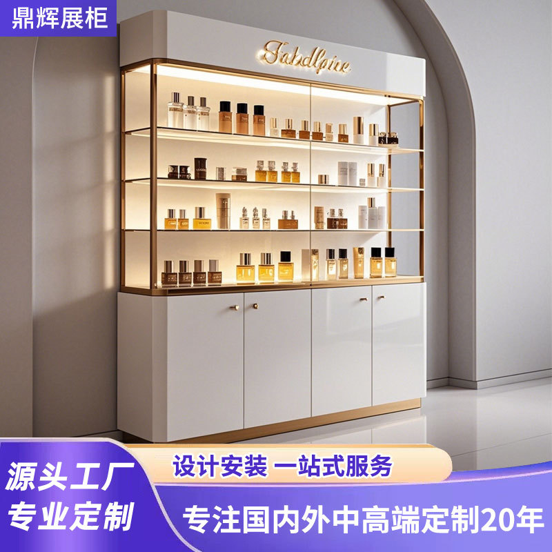化妆品展示柜子欧式化妆品带灯展示柜高端木质烤漆化妆品展示柜厂