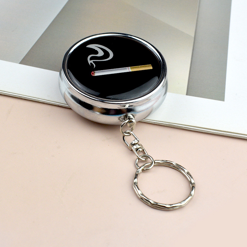 Creative Personalized Metal Ashtray Mini Portable Ashtray with Lid Bag Ashtray Bag Small Gift