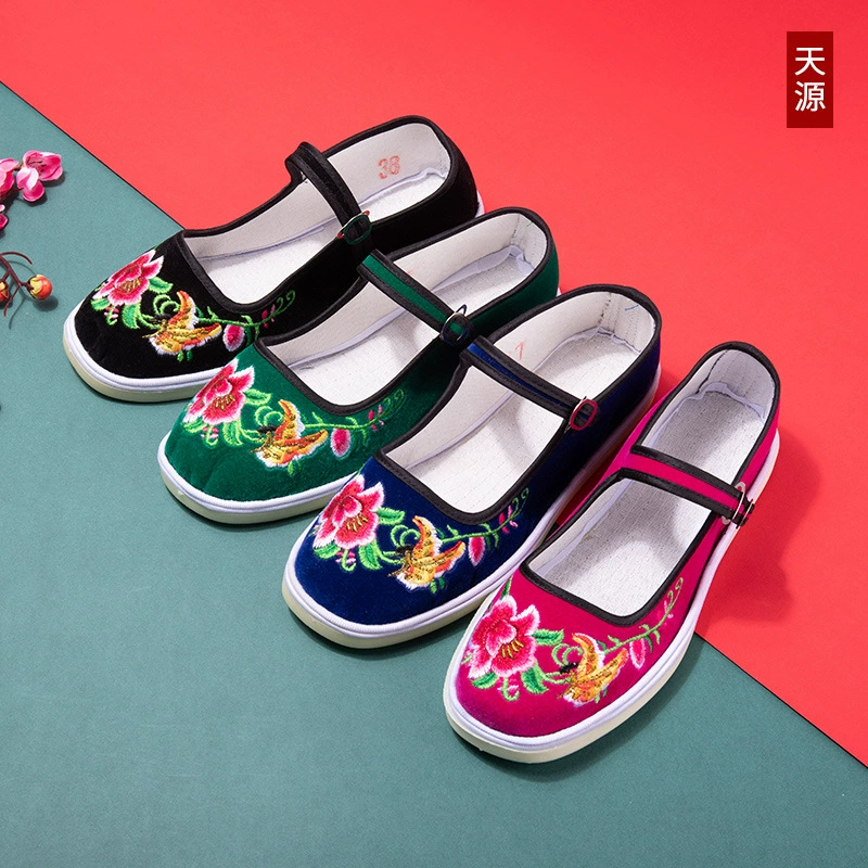 Старая пекинская обувь из ткани женская вышитая красочная феникс