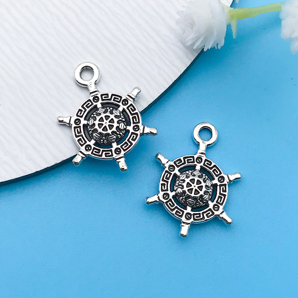 1 고대 실버 라운드 방향타 13.4x 18.4mm-11261-0.8g