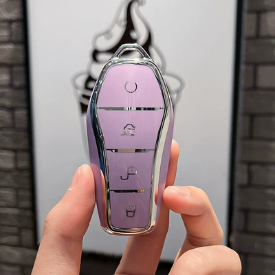 e2 female car shell buckle bag — Car key bag - byd-h-model-smart-4-key-single-shell-purple