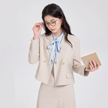 女套装大学生教资面试轻职场穿搭小个子通勤西服考公正式场合正装