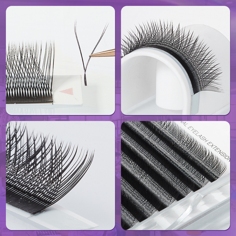 Fábrica de pestañas falsas en forma de Y florecimiento natural 0.07 mezcla de injerto de pestañas naturales densas belleza pestañas al por mayoryy