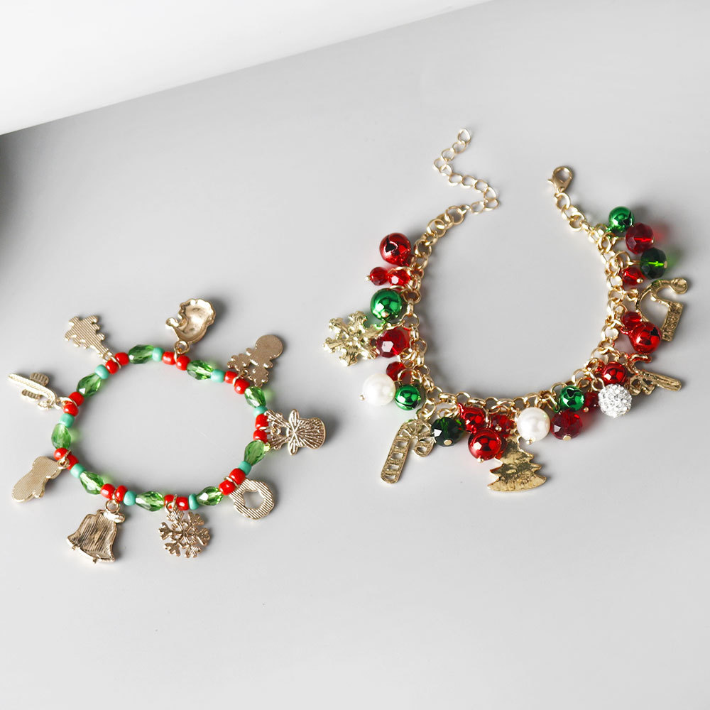 Women's Gender Plating Design Simple Style Classic Style Christmas Tree Alloy Chain & Link Bracelets Christmas Wholesale