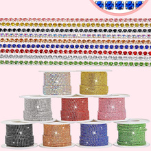 彩色钻链单排电镀四爪钻饰辅料水钻链条diy配饰密集爪链饰品配件