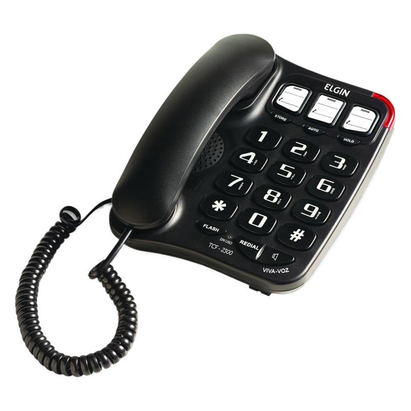 Letra grande TCF-2300 Teléfono de llave grande para ancianos teléfono fijo de oficina en casa de gran volumen sin batería