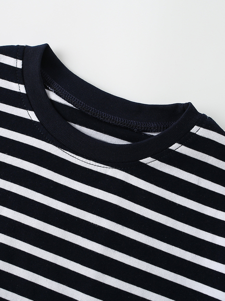 Malwee transfronterizo nuevo conjunto de ropa infantil, rayas suaves y cómodas para niños pequeños y medianos, set de dos piezas de ocio de verano