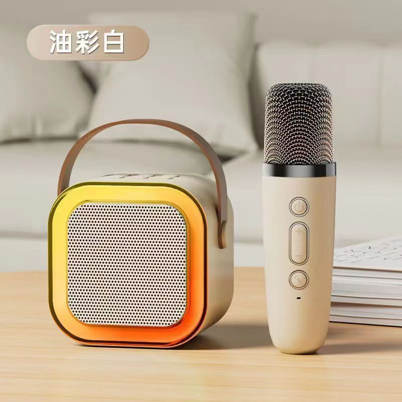 跨境蓝牙音箱麦克风一体家庭歌音响无线歌广场批发全民一代K歌器|undefined
