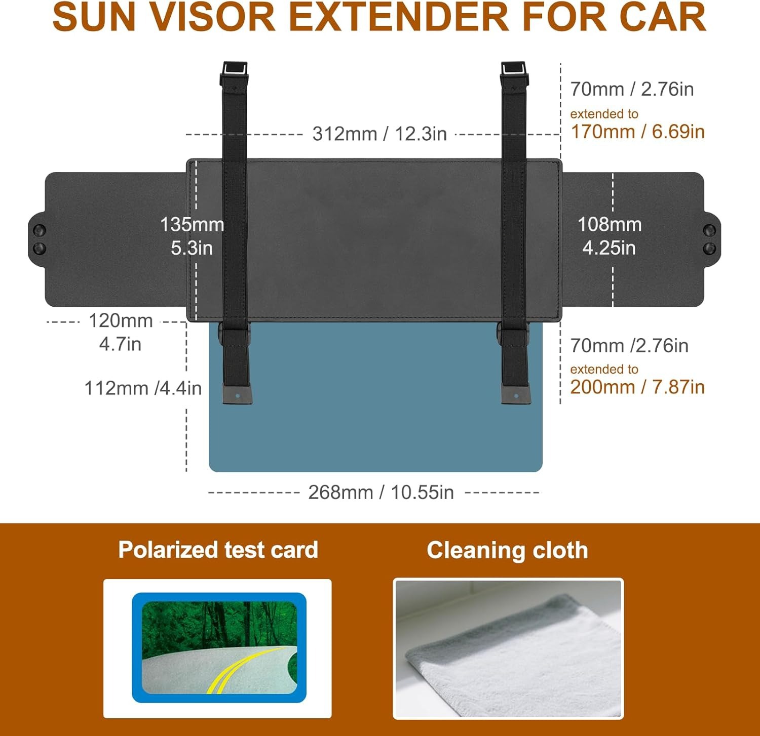 Cross-Border Hot-Selling Retractable Car Sunshade, Adjustable Sun Visor, Anti-Glare Sun Shield, Three-Sided Light-Blocking Sunshade