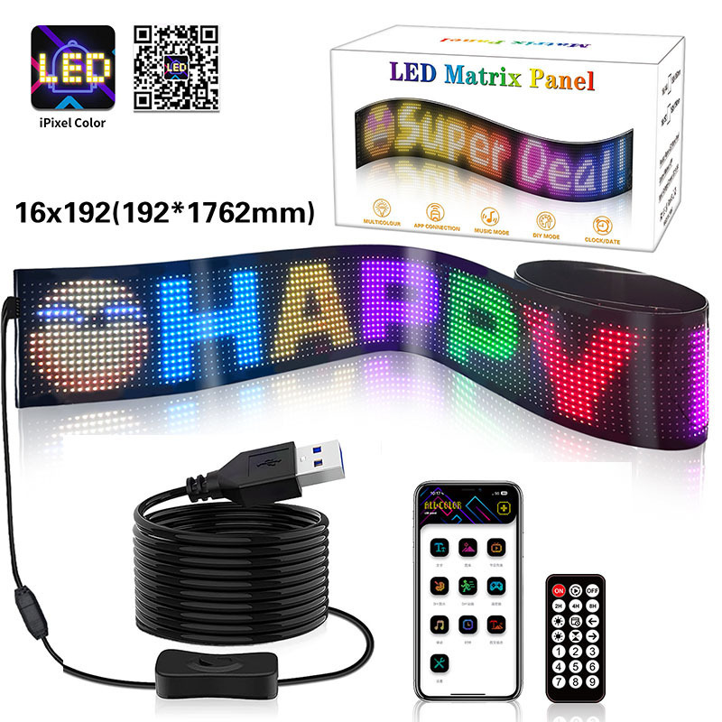 トラック悪魔の目 LED 照明ソフトスクリーン車のトラックの目ライト Bluetooth ダイナミック LED フレキシブル広告スクリーン|undefined