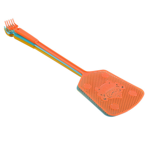 Manufacturer manual fly swatter plastic thickened long handle household summer manual plastic fly swatter street stall supply