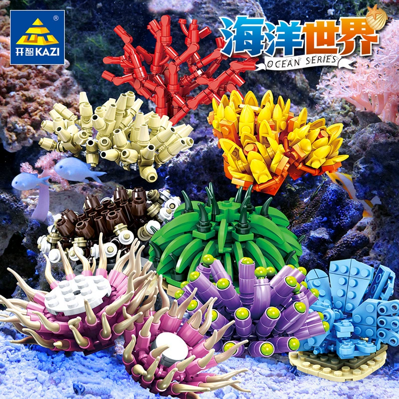 Серия Ocean, совместимая с LEGO, трансграничный строительный блок, игрушечная модель, сборка головоломки, детский подарок, украшения для мальчиков