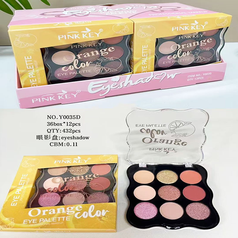 PINKKEY Nuevo comercio exterior transfronterizo 9 colores mate perlado blush alto brillo color tierra cebolla dorada polvo de maquillaje bandeja en stock