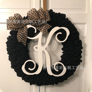Wooden letter combination room decorative unfinished rattan grass and wood first letters bedroom baby bed door wall wall