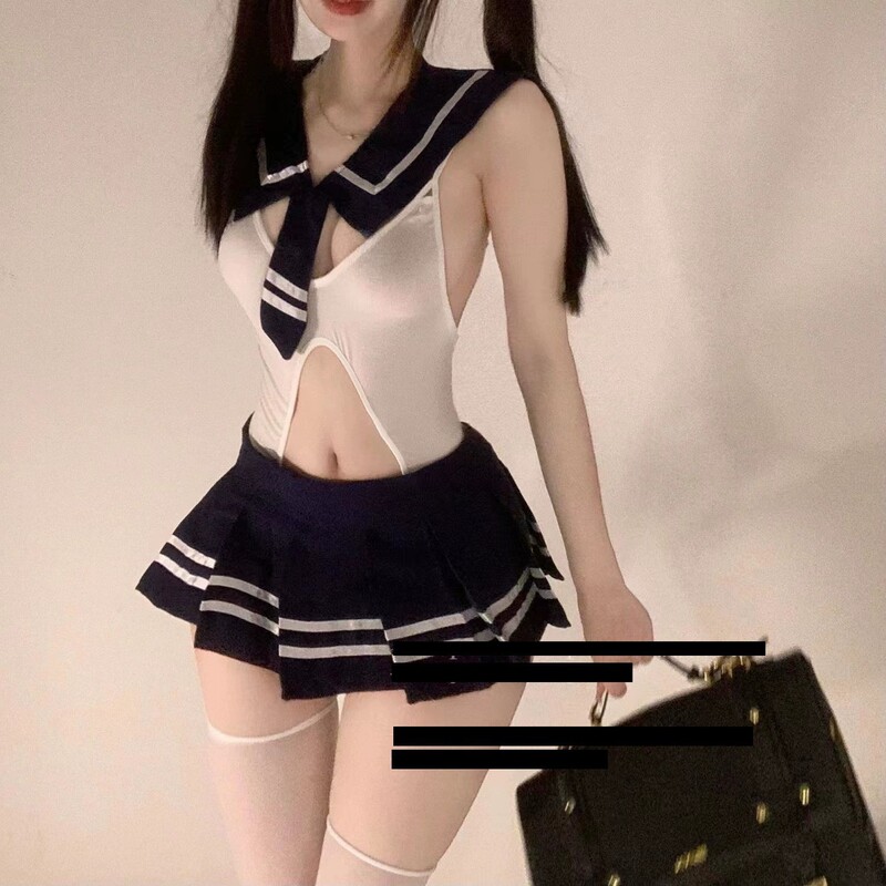 Night's Mystery Sexy Lingerie Sexy Student One-Piece Uniform Suit Sailor Pure Desire Passion Jk Suit 8311-1