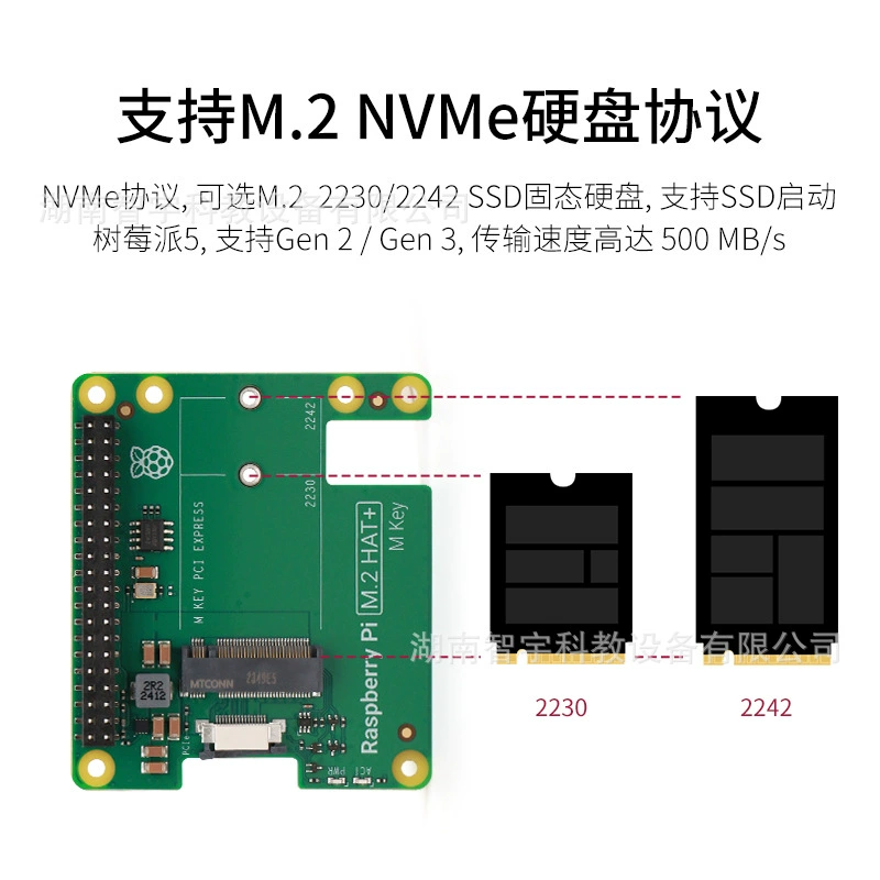 Адаптер M.2 HAT для Raspberry Pi + Raspberry Pi 5 официальный PCIe в M.2 расширительный контроллер для SSD