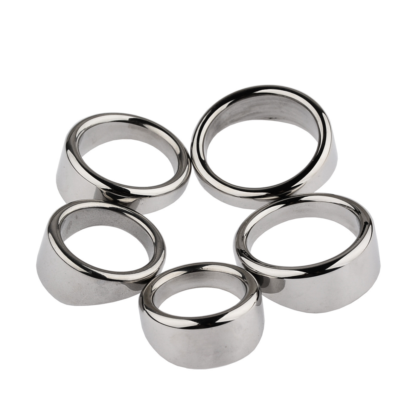 Crown Groove Metal Foreskin Retention Ring, 30mm Slanted-Edge Design, Manual Adult Penis Ring — detail image 2