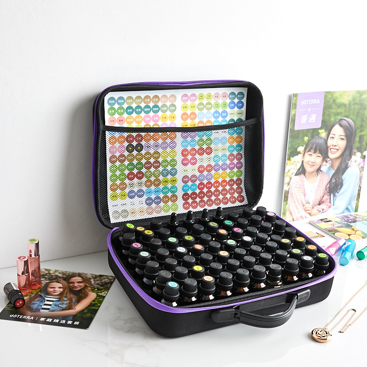 70-Grids 15ml Essential Oil Cosmetics Bag, Portable Bag, Essential Oil Bottle Storage Box, Essential Oil Bottle Protective Cover, Cosmetic Bag