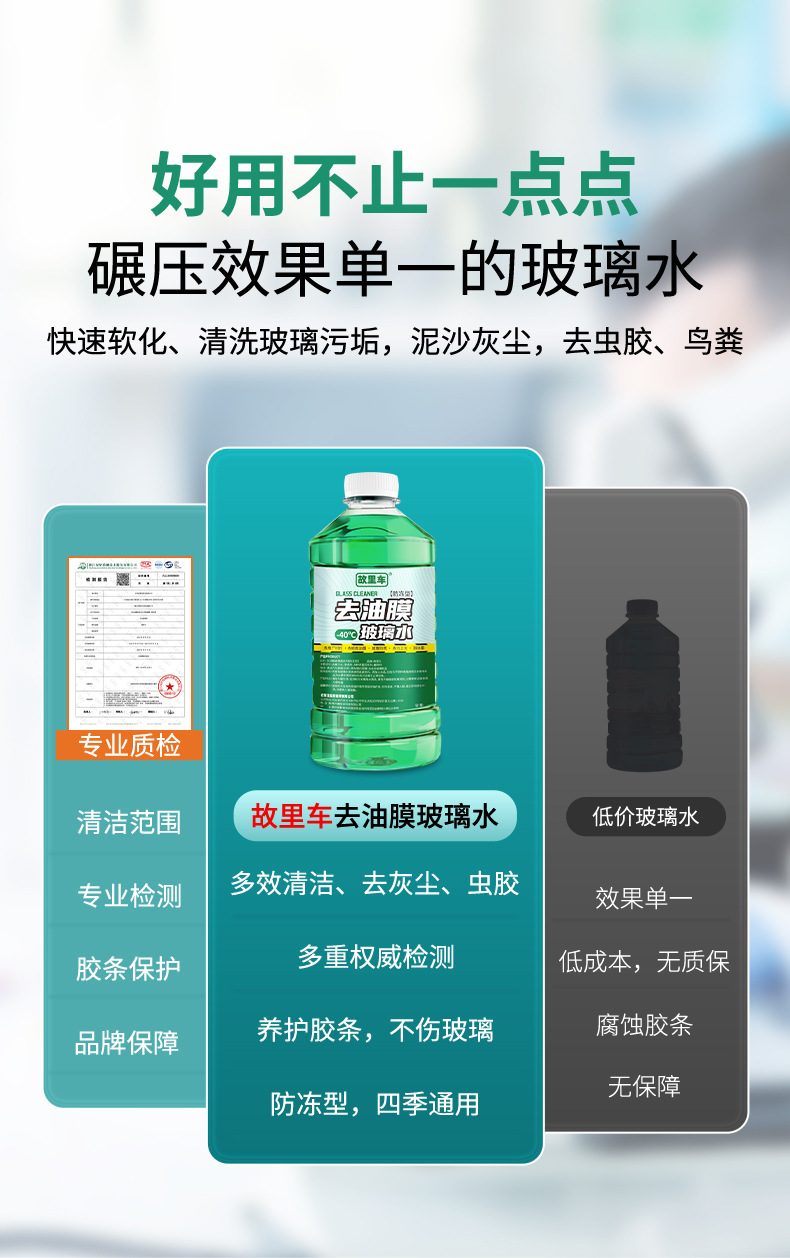 Car glass water winter antifreeze minus -40-15-25 wiper water car strong oil film removal four seasons universal