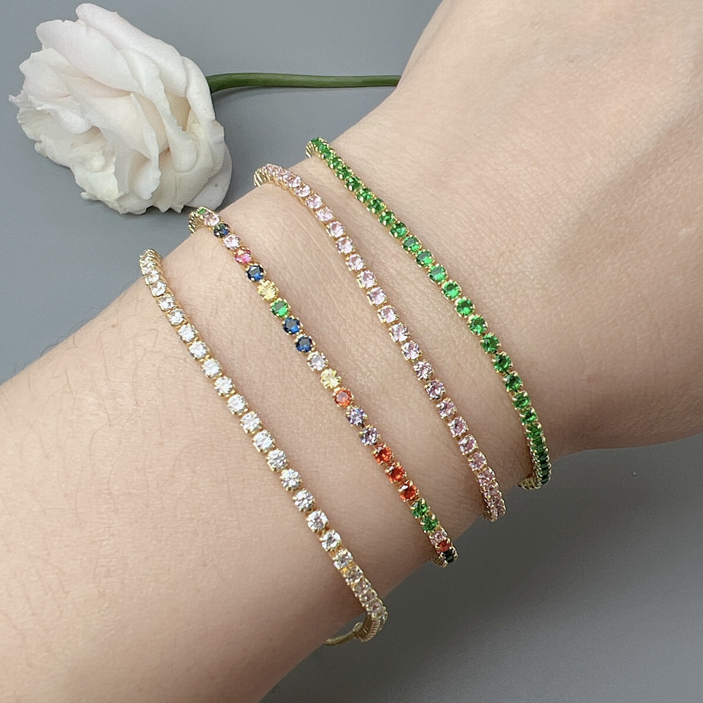 13g Weight Alloy Pendant Material Zircon Inlay Material Bracelets Classification Alloy Chain Material 1 Piece Quantity Holiday, Daily, Street Occasion Alloy Material Geometric Pattern Women's Gender Plating Design Elegant Style Elegant Geometric Zircon Alloy Wholesale Bracelets 无