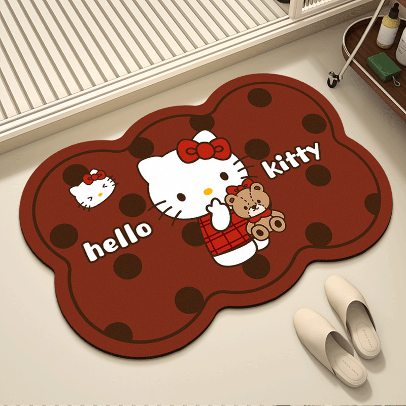 Hellokitty猫浴室洗手间吸水防滑速干易打理洗漱间进门脚垫耐磨|undefined