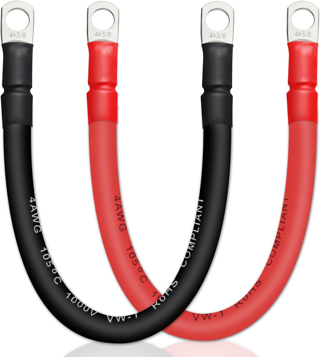 Cross-Border Exclusive Supply of 4Awg20 Square Copper Terminal Connection Cable for Car Battery Jumper Cables, Specifically for Cars, Rvs, and Boats