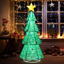 2023外贸热销圣诞节树星星可折叠发光LED造型节日摆件灯布置用品
