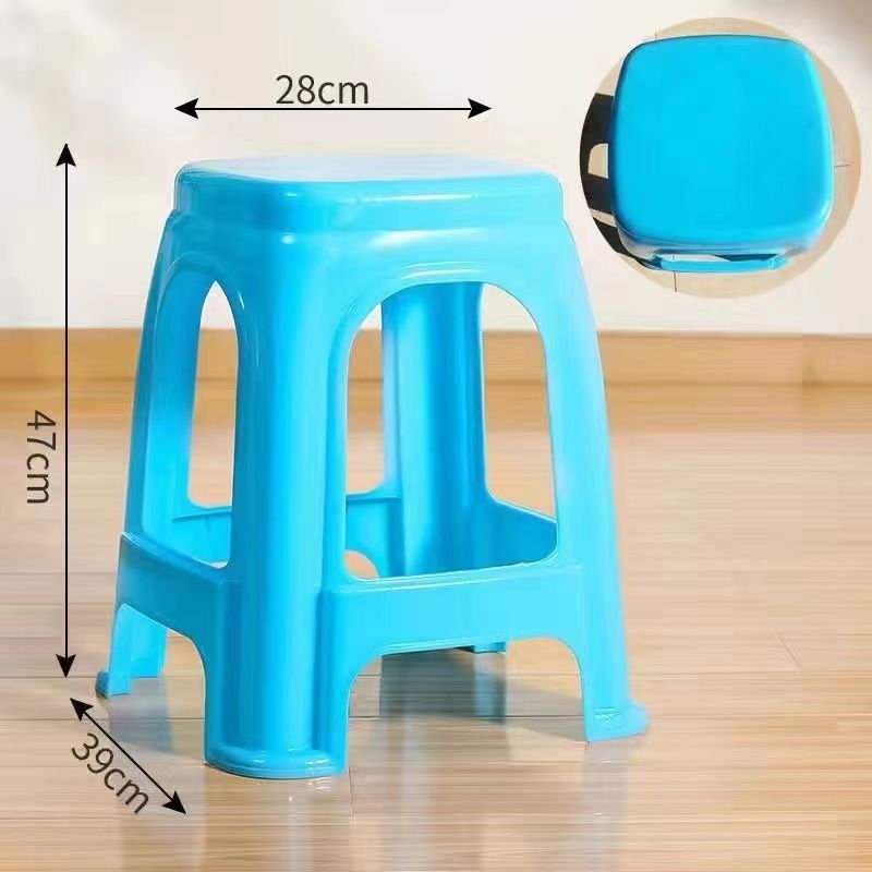Taburetes de plástico populares para uso doméstico, sillas gruesas para adultos, taburetes altos, taburetes cuadrados para cambiar zapatos, venta directa de fábrica al por mayor. image 21