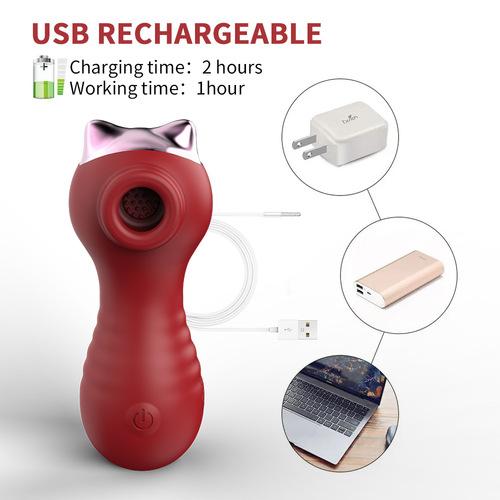 Rechargeable vibrator, silicone vibrator for sucking, female masturbation device, electric female vaginal sucking tongue licker, sex toy