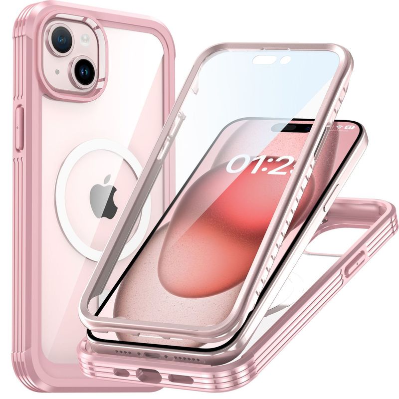 アップル15の携帯電話ケースiphone15promax透明全包マグセーフ磁気吸引三防戸ケースを適用する|undefined