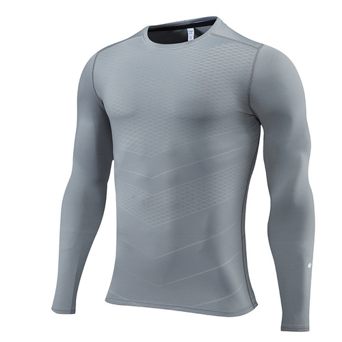 Cross-border men's tight training PRO sports fitness running long-sleeved sweat-wicking quick-dry shirt T-shirt clothing