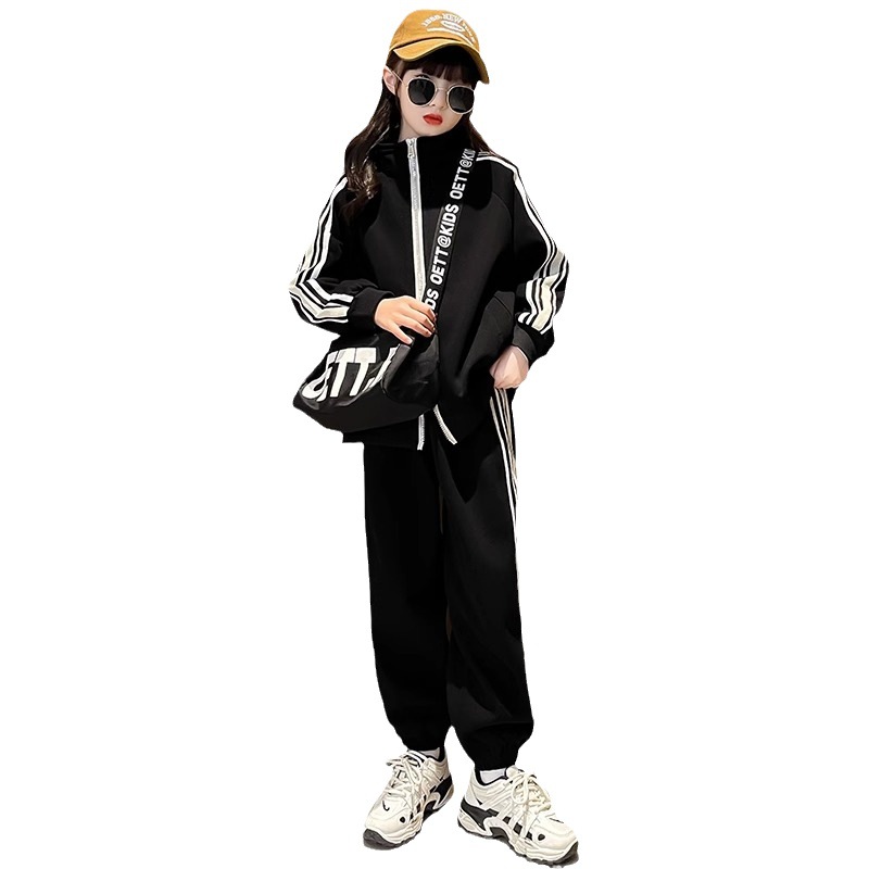 Girls' Set 2023 New Network Red Fashionable Chinese Big Boy Spring and Autumn Fashion Casual Sports Two Piece_voghion.com