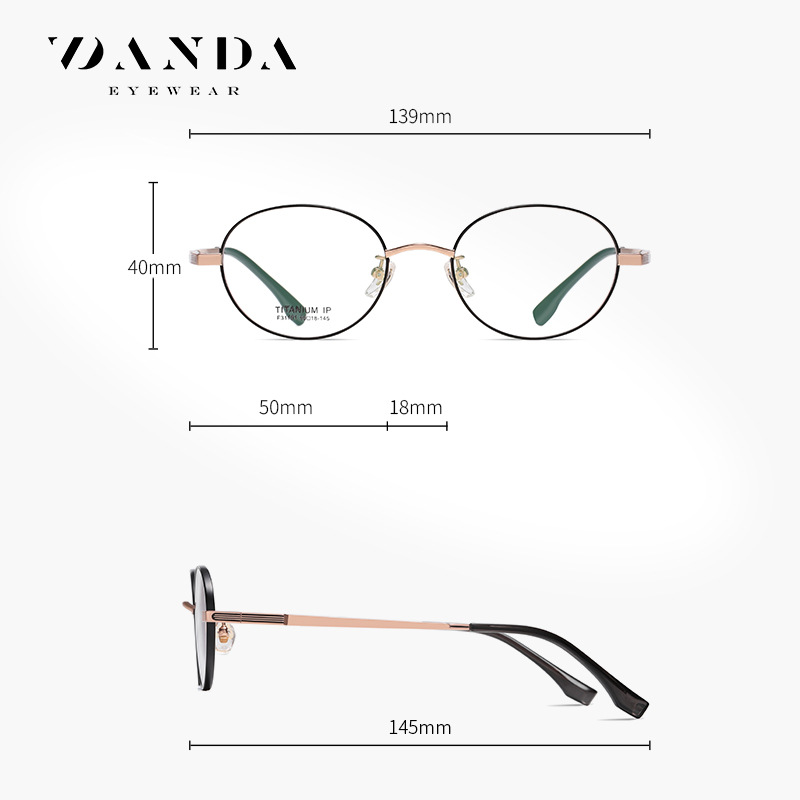 Nuevo puro Titanium gafas marco f31101 moda hombres y mujeres mismo estilo miopía gafas IP chapado redondo liso gafas