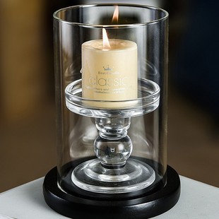 Factory direct European-style glass candle holder candle candle light dinner Western food decorative ornaments creative candle holder candle household