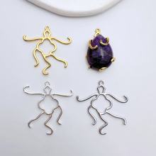 保色简约不规则随形万能吊坠空托镶嵌水滴佛公观音项坠DIY配件