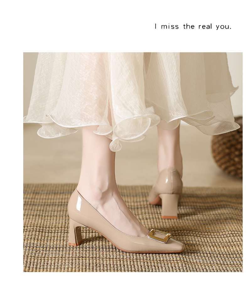 Zapatos de salón con punta y hebilla cuadrada para mujer_voghion.com