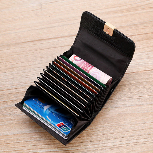 New Arrival Simple Genuine Leather Women's Cowhide Multi-Slot Small Card Holder Business Card Wallet Coin Purse Women's Driver's License Card Case