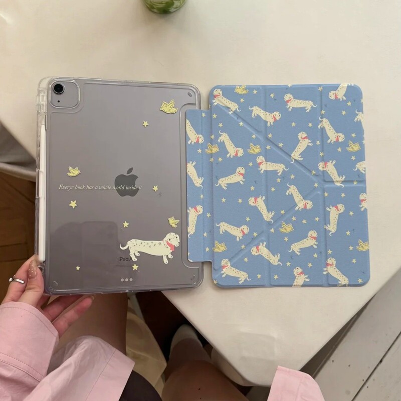 Cartoon Dalmatian Suitable for iPad Mini Tablet Protective Case Air7 with Pen Slot 10Th Generation Y Fold Pro 11inch Anti-Bend