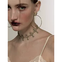 RORY ошейник ключицы цепи барокко ветер вспышка крест choker металлический короткий шейный ремень