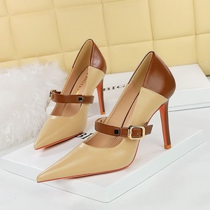 1198-2 Retro European and American style high heels for women's shoes, slim heels, ultra-high heels, shallow mouth,