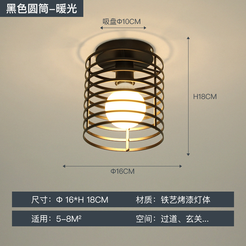 Nórdico lámpara de balcón lámpara de techo lámpara de pasillo moderno minimalista guardarropa pasillo de entrada lámpara de hierro arte